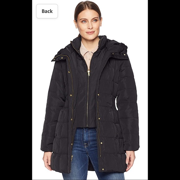 🔥🔥🔥NEW Cole Haan Hooded Black Down Puffer Coat - Picture 3 of 16